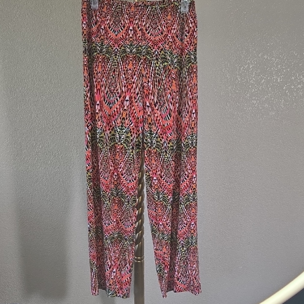 Premise Red and Pink Wide Leg Pants